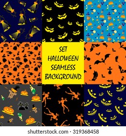 Set seamless halloween background for use as wallpaper or wrapping paper