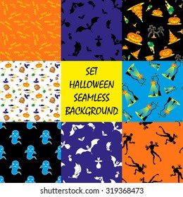 Set seamless halloween background for use as wallpaper or wrapping paper