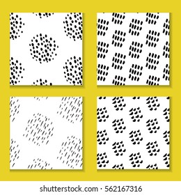 Set of seamless hand drawn patterns. 