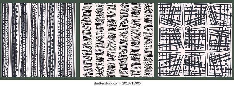 Conjunto de diseños de textura dibujados a mano para fondos, tarjetas de visita, diseño web. Patrones de garabatos. ilustración vectorial 