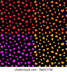 set of seamless hearts pattern. Vivid love background