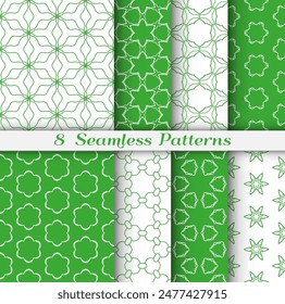 Set of seamless hexagon patterns in arabian style. Stylish geometric line art background. Repeating lace texture for wallpaper, card, invitation, banner, textile fabric print. Tribal ethnic ornament