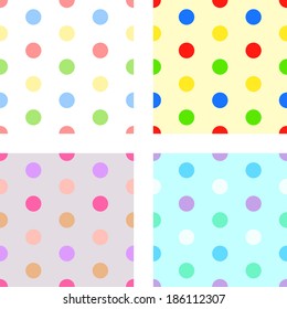 A set of seamless holiday backgrounds with colored circles