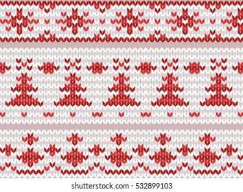 Set of seamless knitted borders. Folk patterns. Vector elements for your creativity