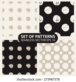 set of seamless knitted patterns graphics. 10 eps