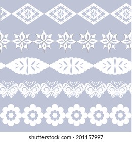 Set of seamless lace borders