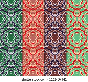 Set of Seamless lace floral background. decorative texture for wallpaper, invitation. Vector illustration.