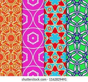 Set of Seamless lace floral background. decorative texture for wallpaper, invitation. Vector illustration.