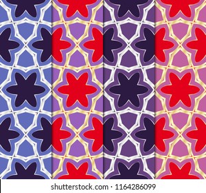 Set of Seamless lace floral background. decorative texture for wallpaper, invitation. Vector illustration.