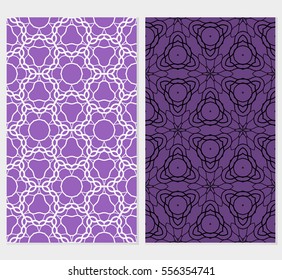 set of seamless lace floral background. Luxury texture for wallpaper, invitation. Vector illustration. purple color