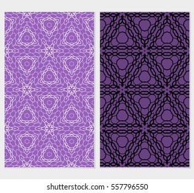 set of seamless lace floral background. Luxury texture for wallpaper, invitation. Vector illustration. purple color