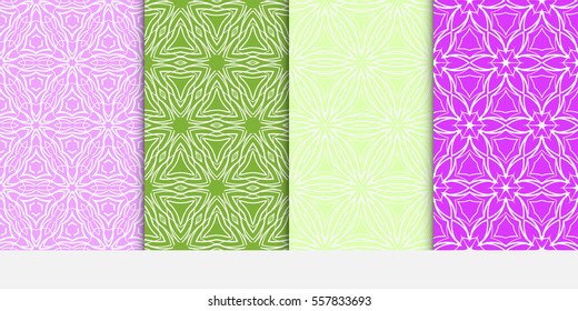 set of seamless lace floral background. decorative texture for wallpaper, invitation. Vector illustration. color.