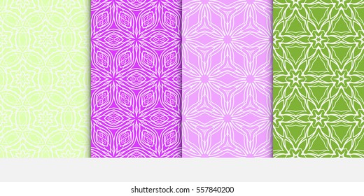 set of seamless lace floral background. decorative texture for wallpaper, invitation. Vector illustration. color.