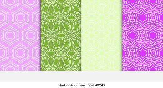 set of seamless lace floral background. decorative texture for wallpaper, invitation. Vector illustration. color.