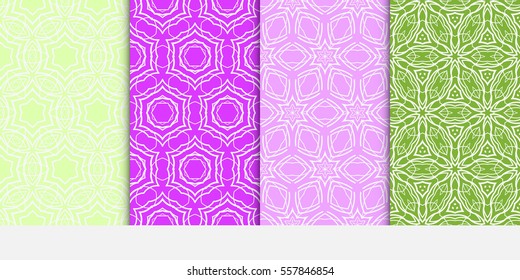 set of seamless lace floral background. decorative texture for wallpaper, invitation. Vector illustration. color.
