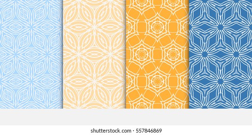 set of seamless lace floral background. Luxury texture for wallpaper, invitation. Vector illustration. color.