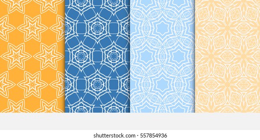 set of seamless lace floral background. Luxury texture for wallpaper, invitation. Vector illustration. color.