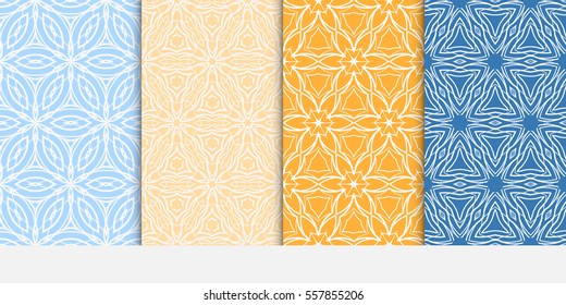 set of seamless lace floral background. Luxury texture for wallpaper, invitation. Vector illustration. color.
