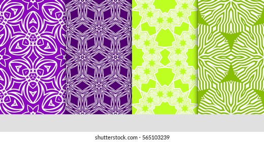 set of seamless lace floral background. decorative texture for wallpaper, invitation. Vector illustration.