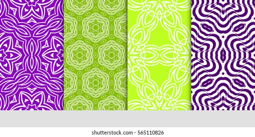 set of seamless lace floral background. decorative texture for wallpaper, invitation. Vector illustration.