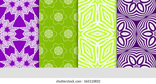 set of seamless lace floral background. decorative texture for wallpaper, invitation. Vector illustration.