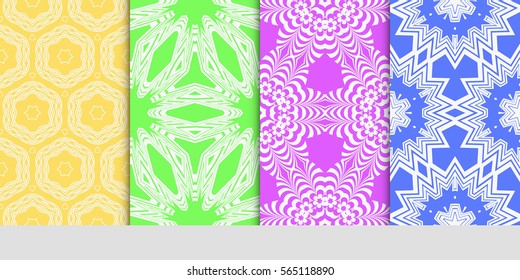 set of seamless lace floral background. decorative texture for wallpaper, invitation. Vector illustration.