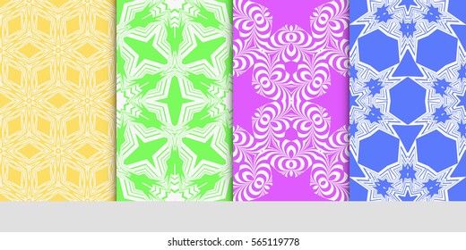 set of seamless lace floral background. decorative texture for wallpaper, invitation. Vector illustration.