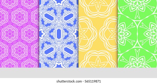 set of seamless lace floral background. decorative texture for wallpaper, invitation. Vector illustration.