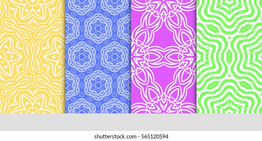 set of seamless lace floral background. decorative texture for wallpaper, invitation. Vector illustration.