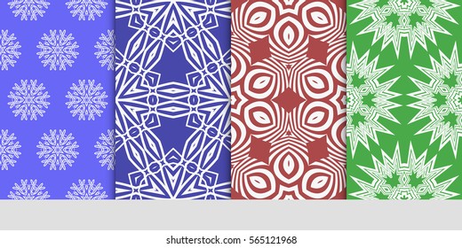 set of seamless lace floral background. decorative texture for wallpaper, invitation. Vector illustration.