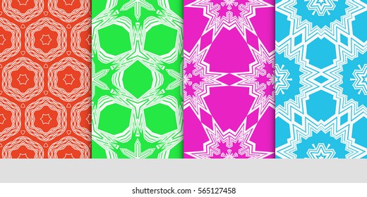 set of seamless lace floral background. decorative texture for wallpaper, invitation. Vector illustration.