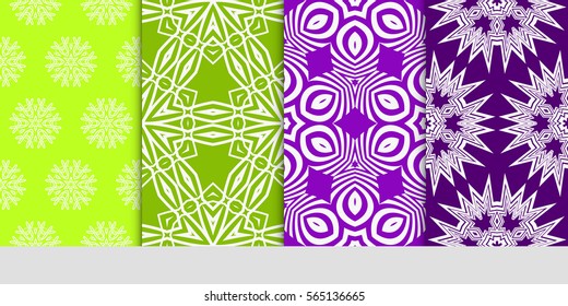set of seamless lace floral background. decorative texture for wallpaper, invitation. Vector illustration.
