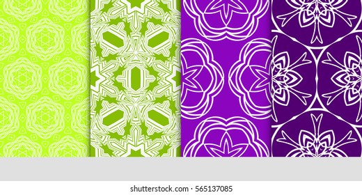 set of seamless lace floral background. decorative texture for wallpaper, invitation. Vector illustration.