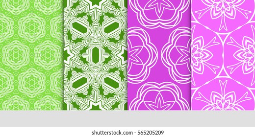 set of seamless lace floral background. decorative texture for wallpaper, invitation. Vector illustration.