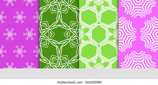 set of seamless lace floral background. decorative texture for wallpaper, invitation. Vector illustration.