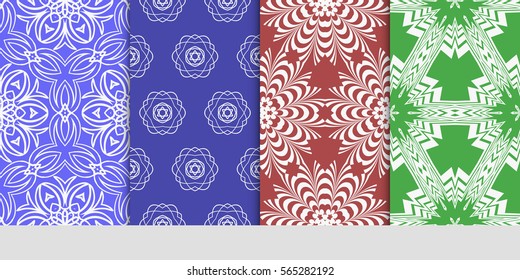 set of seamless lace floral background. decorative texture for wallpaper, invitation. Vector illustration.