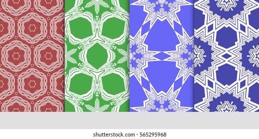 set of seamless lace floral background. decorative texture for wallpaper, invitation. Vector illustration.