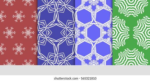 set of seamless lace floral background. decorative texture for wallpaper, invitation. Vector illustration.