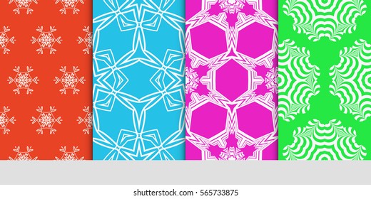 set of seamless lace floral background. decorative texture for wallpaper, invitation. Vector illustration.