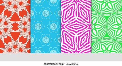 set of seamless lace floral background. decorative texture for wallpaper, invitation. Vector illustration.