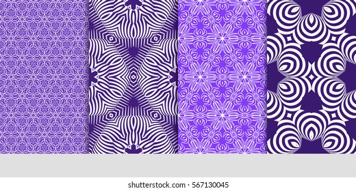 set of seamless lace floral background. Luxury texture for wallpaper, invitation. Vector illustration
