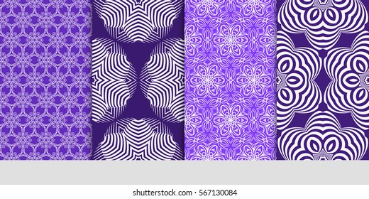 set of seamless lace floral background. Luxury texture for wallpaper, invitation. Vector illustration