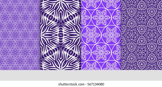 set of seamless lace floral background. Luxury texture for wallpaper, invitation. Vector illustration