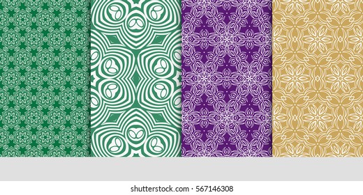 set of seamless lace floral background. Luxury texture for wallpaper, invitation. Vector illustration