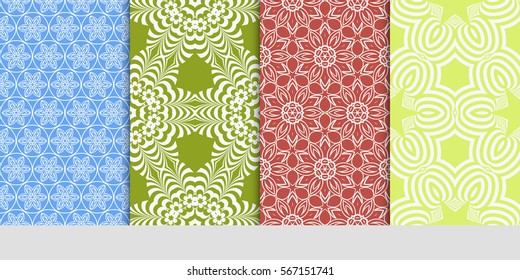 set of seamless lace floral background. Luxury texture for wallpaper, invitation. Vector illustration