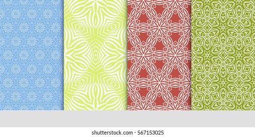 set of seamless lace floral background. Luxury texture for wallpaper, invitation. Vector illustration
