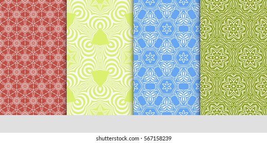 set of seamless lace floral background. Luxury texture for wallpaper, invitation. Vector illustration