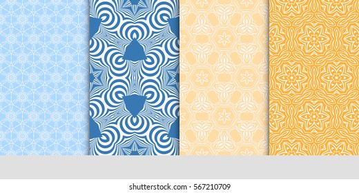 set of seamless lace floral background. Luxury texture for wallpaper, invitation. Vector illustration