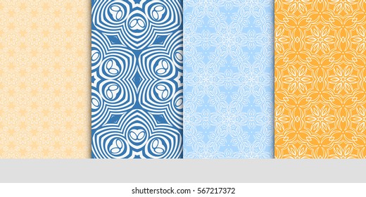 set of seamless lace floral background. Luxury texture for wallpaper, invitation. Vector illustration