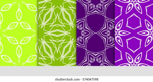 set of seamless lace floral background. Luxury texture for wallpaper, invitation. Vector illustration.